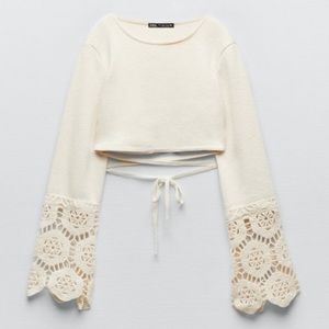 Zara NWT Crochet Crop Top Size L